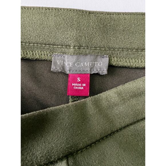 Vince Camuto Faux Suede Pants Womens Size Small Pine Forest Green Pull-On Seam - Picture 4 of 9